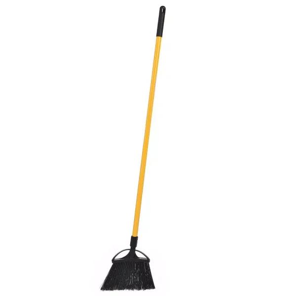 Alpine Industries 10 in. Black Outdoor Angle Broom with Fiberglass Handle, 3-Pack