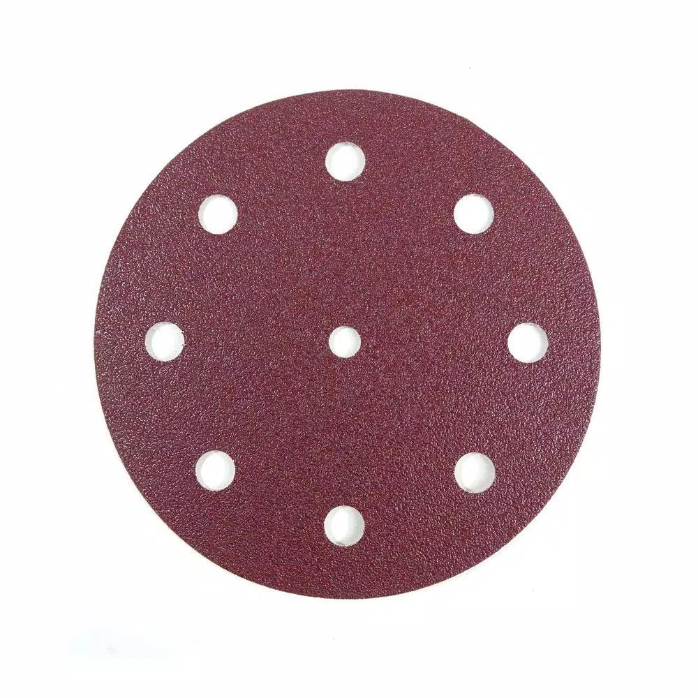 POWERTEC 125mm 240-Grit Aluminum Oxide Hook and Loop Sanding Discs for Festool RO 125/ETS 125 (50-Pack)