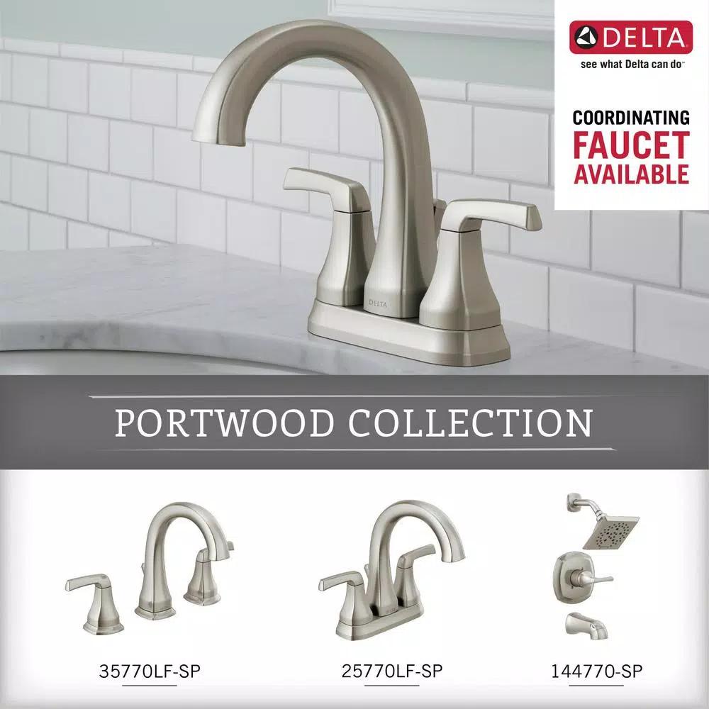 Delta Portwood 3-Hook Swivel Towel and Robe Hook in SpotShield Brushed Nickel