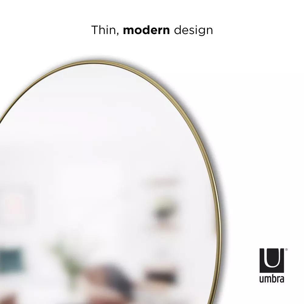 Umbra Hubba 34-inch Round Contemporary Brass Wall Mirror