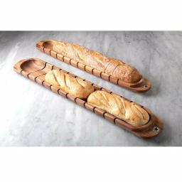 Ironwood Gourmet Acacia Wood Baguette Miter Bread Cutting Board thumbnail 2