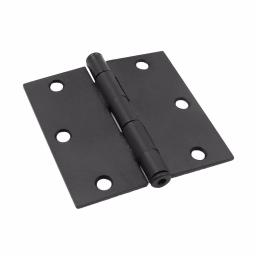 Everbilt 3-1/2 in. Matte Black Square Corner Smooth Action Door Hinge, 3-Pack thumbnail 3