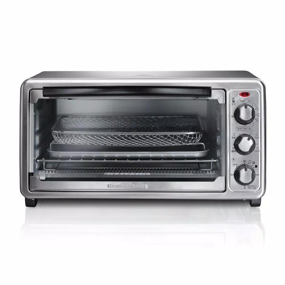 Hamilton Beach Sure-Crisp 1440W 6-Slice Air Fryer Toaster Oven, Stainless Steel