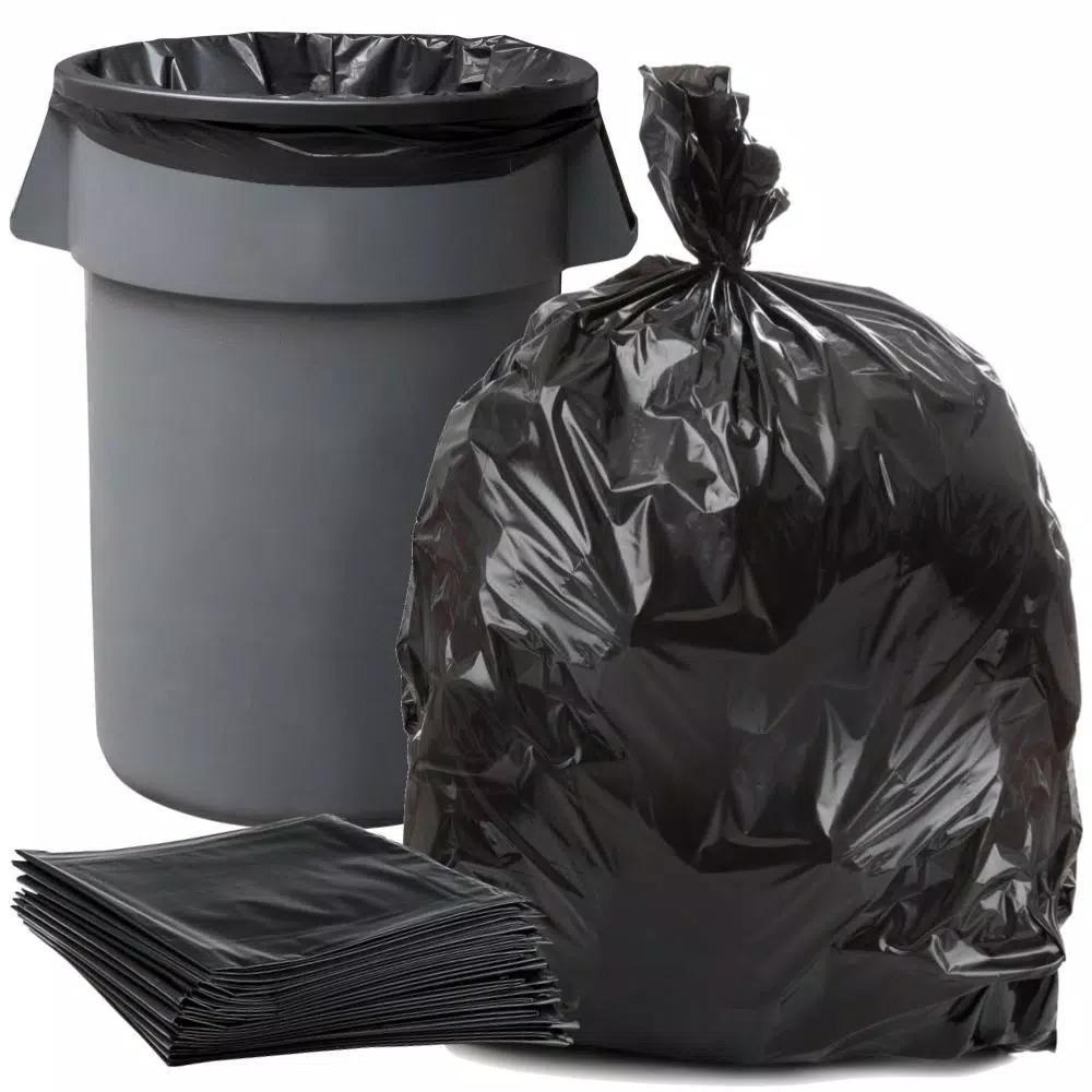 Plasticplace 55-60 Gallon Heavy Duty Black Trash Bags, 1.2 Mil Thickness, 100 Count Case