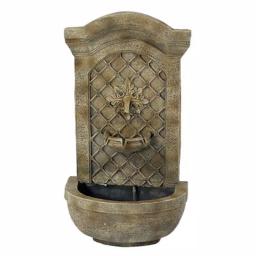 Sunnydaze Decor Rosette Resin Florentine Stone Solar-On-Demand Outdoor Wall Fountain thumbnail 1