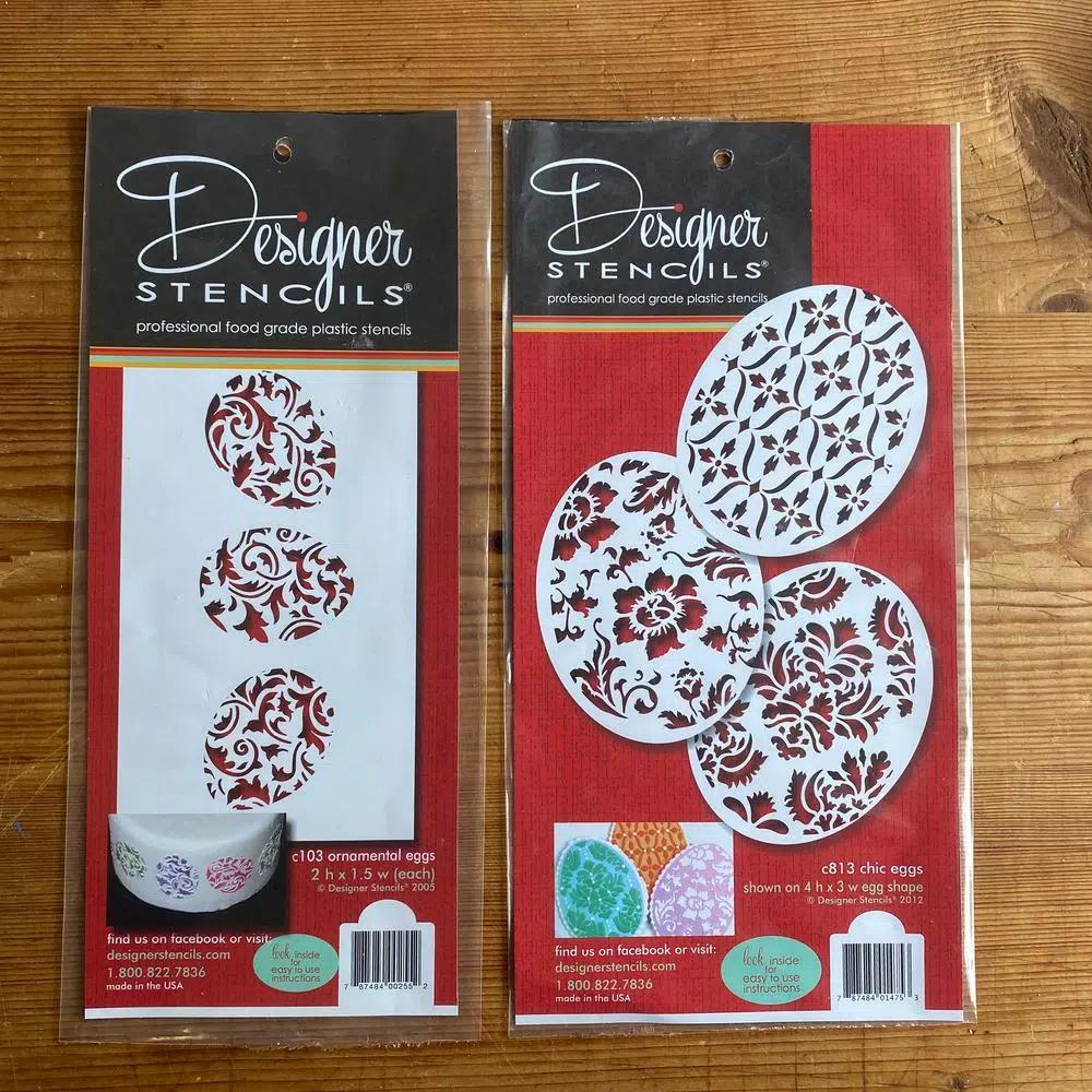 Designer Stencils Ornamental Egg Cookie Stencil Bundle - 4 Decorative Patterns