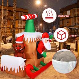 Costway 6 ft. Santa Claus Flying Airplane Inflatable Christmas Decoration with LED Lights thumbnail 6