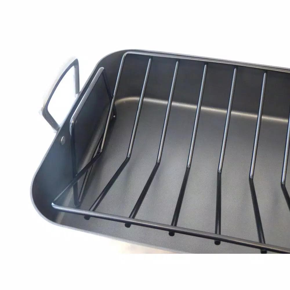 RSVP International 8 Qt. Cast Aluminum Roasting Pan with Non-Stick Rack