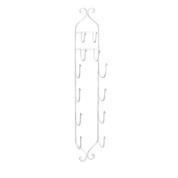 IMAX Worldwide Home 41.25 in. White Metal Wall-Mounted Towel and Wine Rack