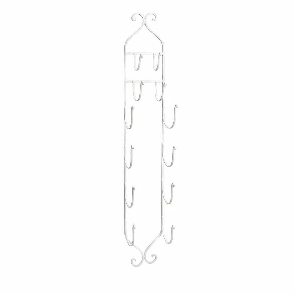 IMAX Worldwide Home 41.25 in. White Metal Wall-Mounted Towel and Wine Rack