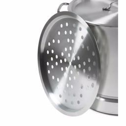 IMUSA 32 Qt. Aluminum Stovetop Steamer with Lid and Steam Tray thumbnail 3