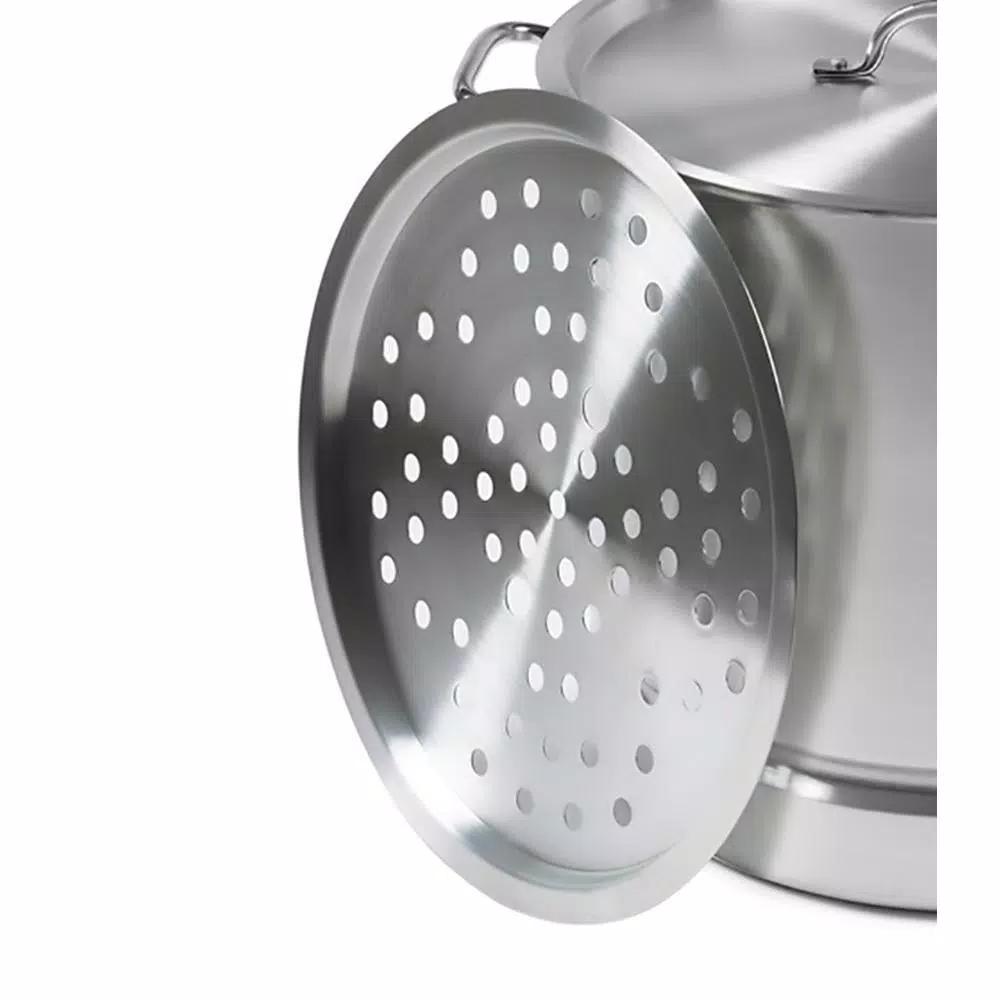 IMUSA 32 Qt. Aluminum Stovetop Steamer with Lid and Steam Tray