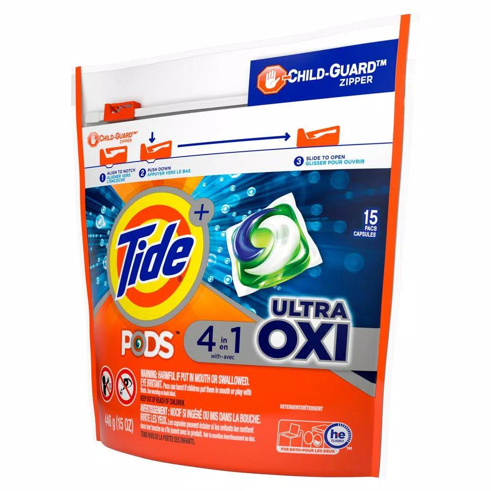 Tide PODS Ultra OXI Laundry Detergent Pods, 15-Count