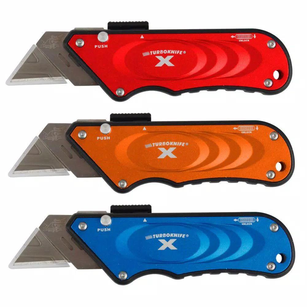 OLYMPIA Tools Turboknife 3-Piece Sliding Utility Knife Set