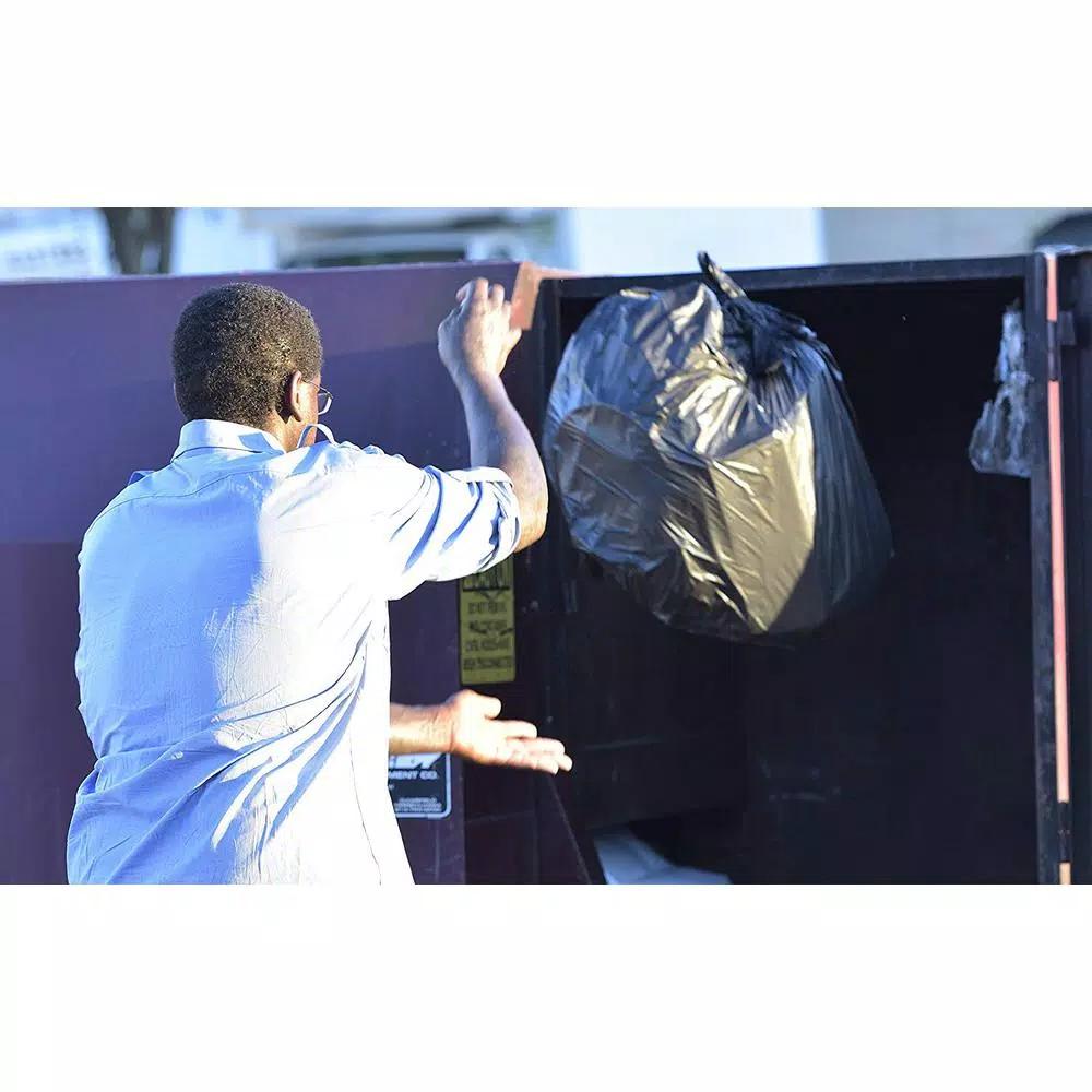 Aluf Plastics 55 Gallon Heavy-Duty Black Trash Bags for Rubbermaid Brute, 1.8 Mil, 100-Count