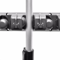 Alpine Industries 16 in. Wall Mounted Mop and Broom Holder with 5 Slots and 6 Retractable Hooks thumbnail 8
