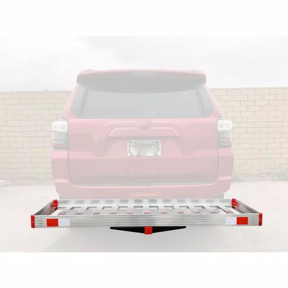 MaxxHaul 60 in. x 22 in. Aluminum Basket Style Hitch Cargo Carrier, 500 lb. Capacity, 2 in. Receiver