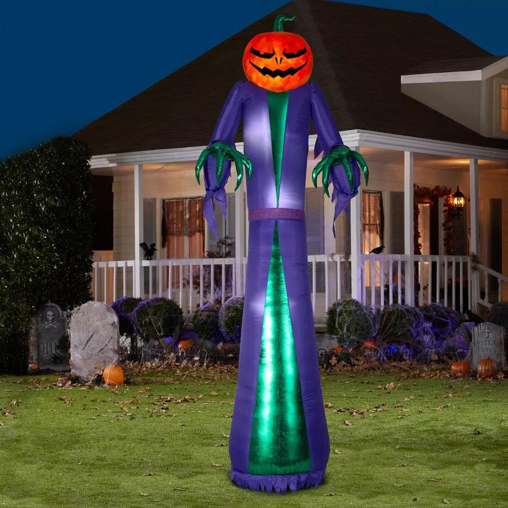 Gemmy 12 ft. Halloween Airblown Projection Inflatable Fire and Ice Jack O Reaper