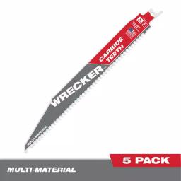 Milwaukee WRECKER 9 in. 6 TPI Carbide Teeth Multi-Material Reciprocating Saw Blade (5-Pack) thumbnail 1