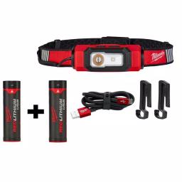 Milwaukee 600 Lumen USB Rechargeable BEACON Hard Hat Headlamp with REDLITHIUM USB Battery thumbnail 1