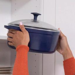 Blue Diamond 5.5 QT Blue Aluminum Nonstick Dutch Oven with Glass Lid thumbnail 5
