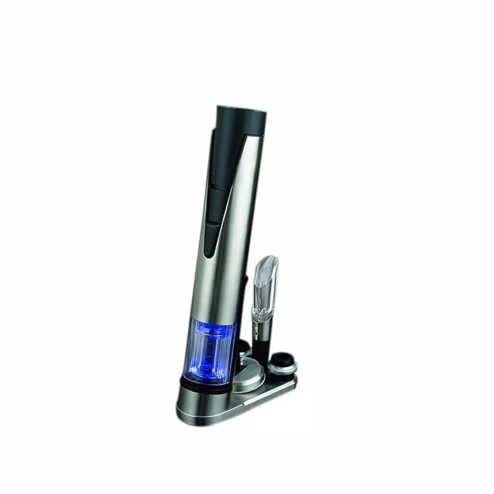 Wine Enthusiast Electric Blue 1 Wine Opener and Preserver Set with Rechargeable Stand