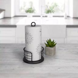 Spectrum Everly Braided Steel Paper Towel Holder, Black Farmhouse Kitchen Decor thumbnail 6