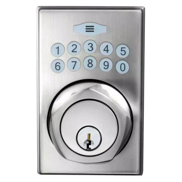 Defiant Satin Nickel Square Single Cylinder Electronic Keypad Deadbolt
