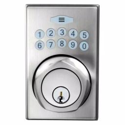 Defiant Satin Nickel Square Single Cylinder Electronic Keypad Deadbolt thumbnail 1