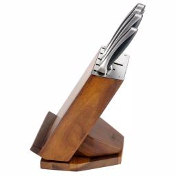 Ozeri 6-Piece Japanese Stainless Steel Knife Set with Rotating Acacia Wood Block and Tablet Holder thumbnail 9
