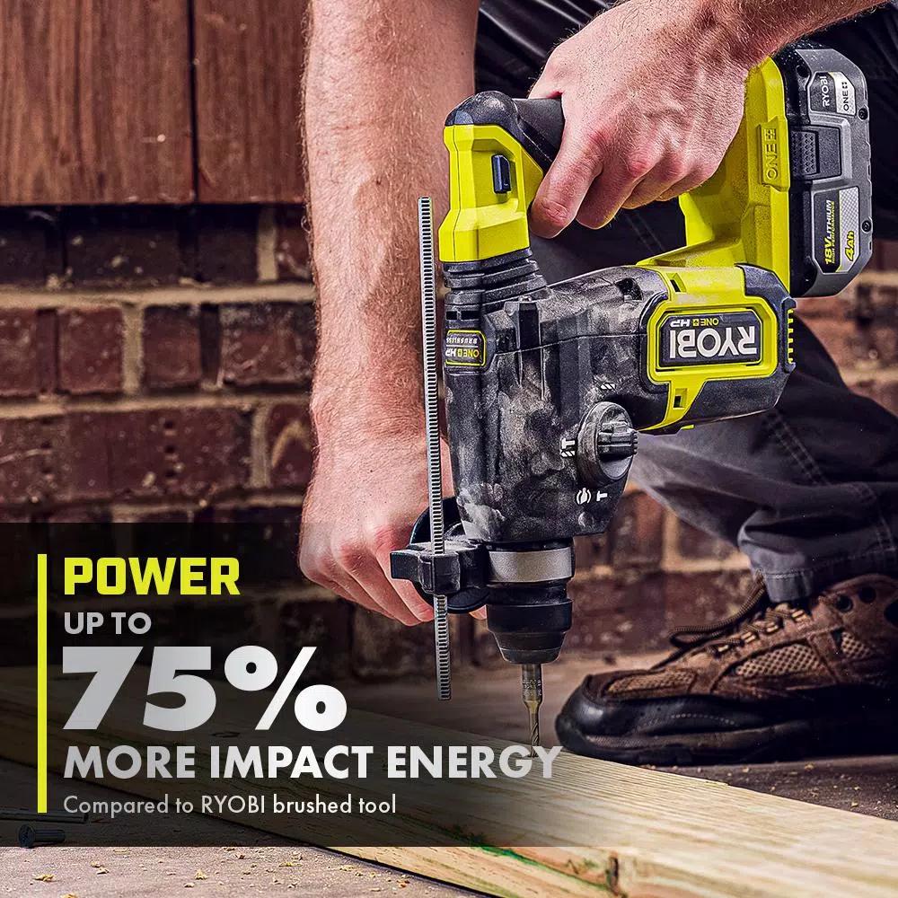 RYOBI 18V ONE+ HP Brushless 1 in. SDS-Plus Cordless Rotary Hammer Drill (Tool Only)