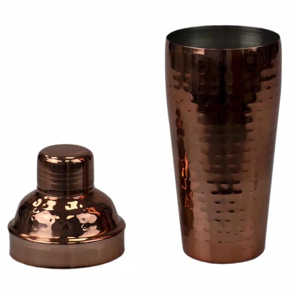 Unbranded Hammered Copper Stainless Steel Cocktail Shaker, 750 ml