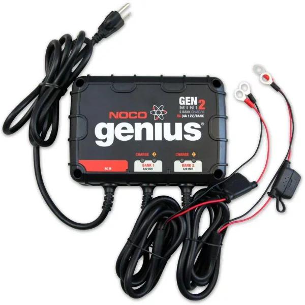 NOCO Genius GENM2 8 Amp 2-Bank On-Board Battery Charger for 12V Lead Acid Batteries