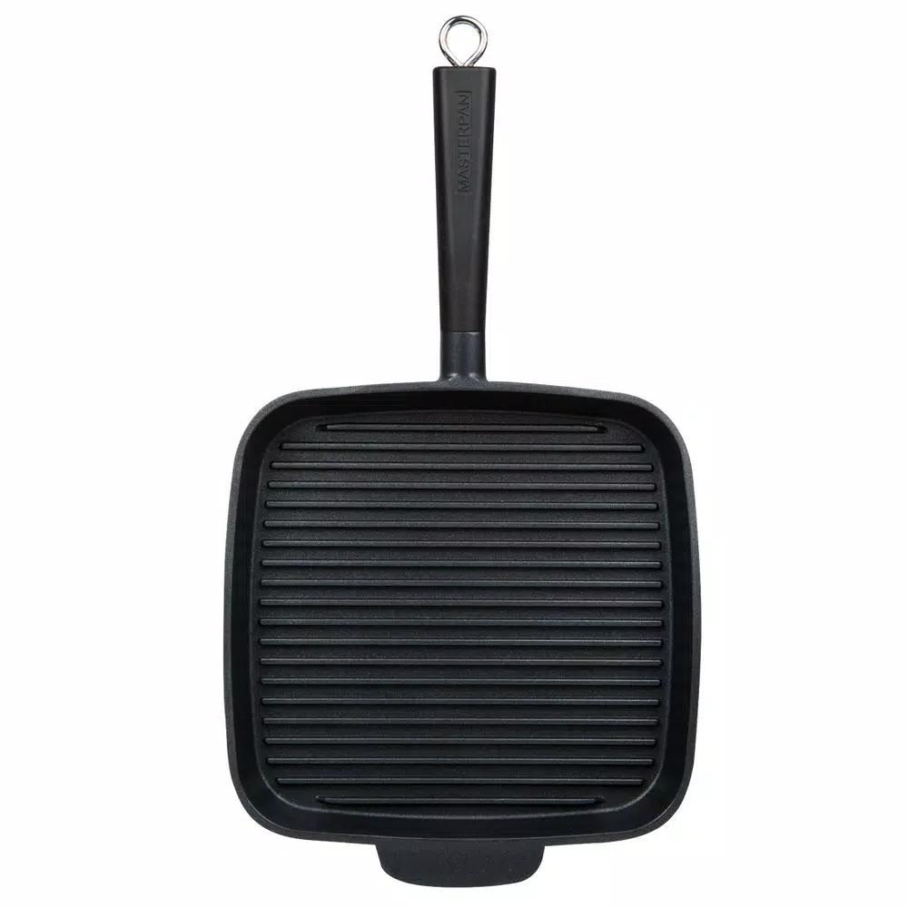 MasterPan Sectional Series 11 in. Cast Aluminum Nonstick Grill Pan, Black