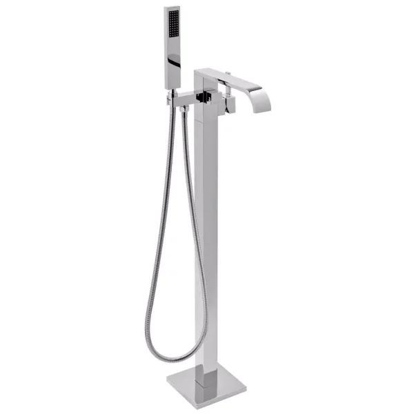 AKDY Freestanding Floor Mount Roman Tub Faucet with Hand Shower, Chrome
