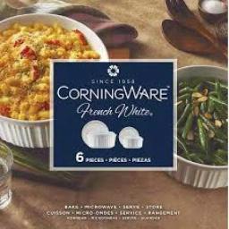 Corningware French White 6-Piece Ceramic Stoneware Bakeware Set with Lids thumbnail 4