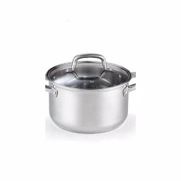 Cook N Home 5 qt. Stainless Steel Casserole Dish with Tempered Glass Lid thumbnail 1