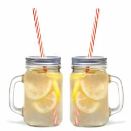 Starfrit Gourmet By Starfrit 12-Piece Glass Mason Jar Mug Set with Lids and Reusable Straws, 16 oz. thumbnail 5