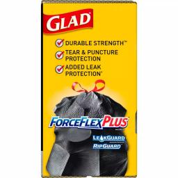 Glad ForceFlexPlus 30 Gallon Black Drawstring Trash Bags, Heavy Duty, 70 Count thumbnail 6