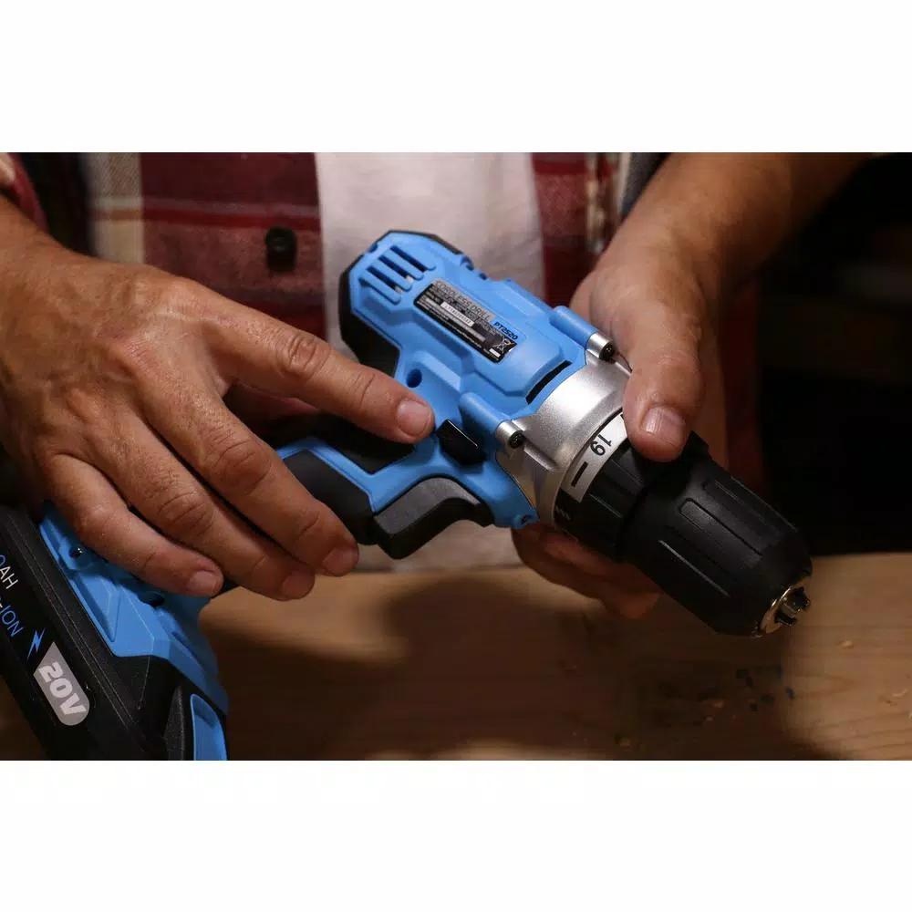 Pulsar PT2520 20V Cordless 1/2 in. Drill/Driver Kit with 2 Ah Battery and 1-Hour Charger