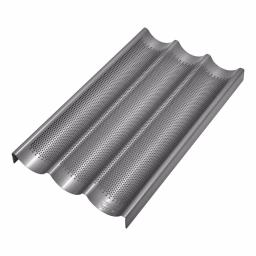 Chicago Metallic Commercial II Perforated Baguette Pan, 3-Loaf Capacity thumbnail 1