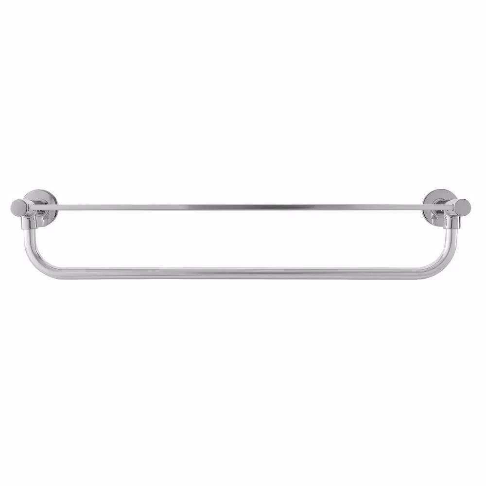 Glacier Bay Modern 21 in. Wall Mount Towel Rack with Shelf and Bar in Chrome