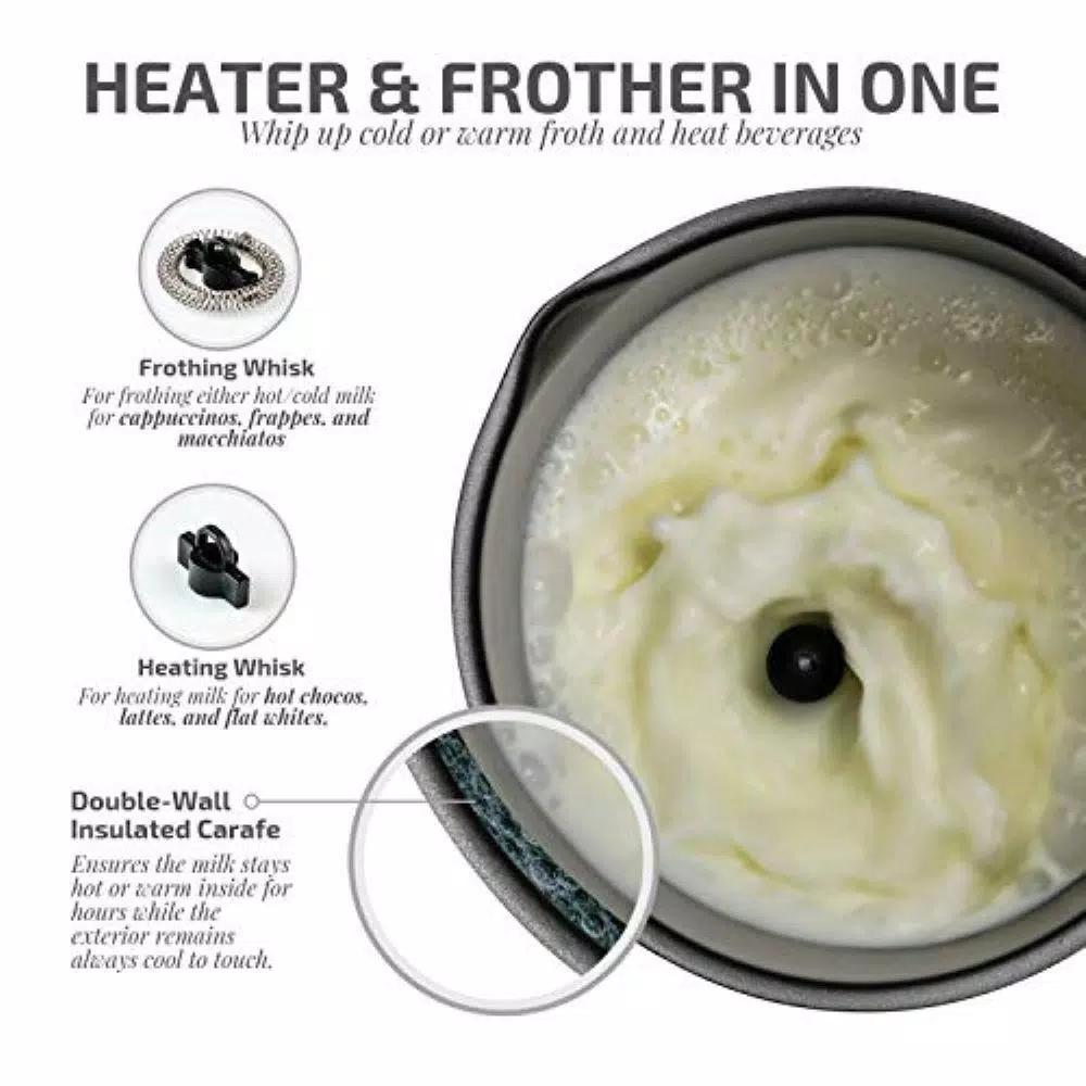 Oventes FR3608 Deluxe Electric Milk Frother and Steamer, 8 oz, Black