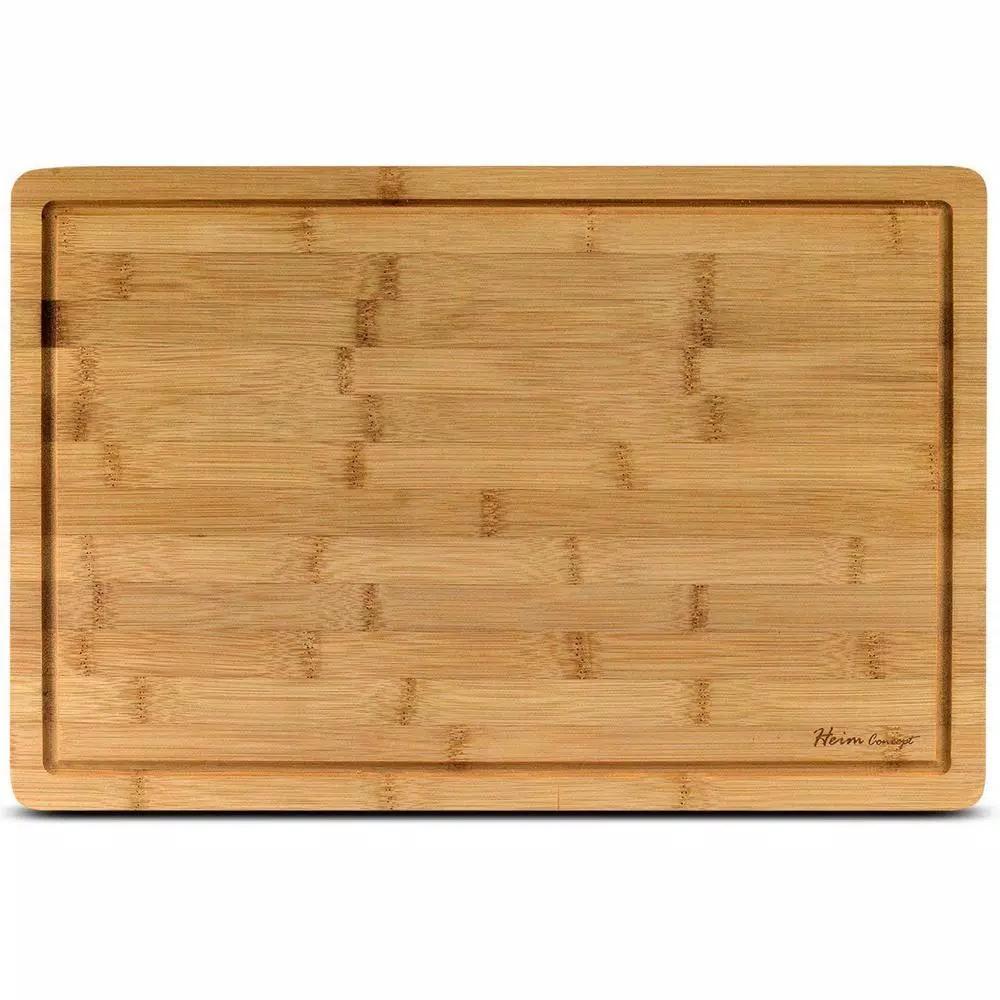 Heim Concept Premium Bamboo Cutting Board and Serving Tray with Drip Groove, 18 x 12 in