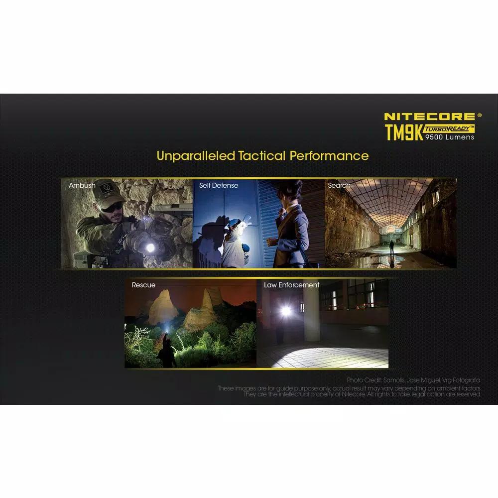 NITECORE TM9K 9500 Lumens Tactical LED Flashlight, USB-C Rechargeable