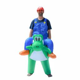 ALEKO's Inflatable Mario Riding Yoshi Adult Halloween Costume - Unisex One Size thumbnail 1