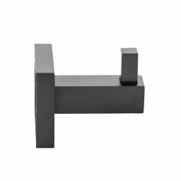 Italia Trieste Single Robe Hook, Matte Black, Solid Brass thumbnail 3