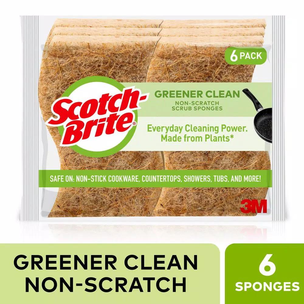Scotch-Brite Greener Clean Non-Scratch Scrub Sponges, 2.7 in., 6-Pack