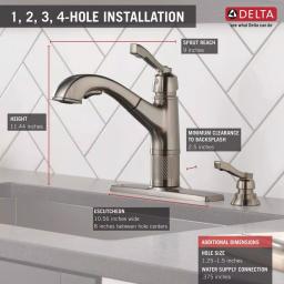 Delta Allentown Single-Handle Pull-Out Kitchen Faucet with Soap Dispenser, Stainless thumbnail 3