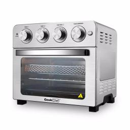 Boyel Living 24 Qt. Silver Stainless Steel Air Fryer Toaster Oven with 1700W Power and 4 Accessories thumbnail 1